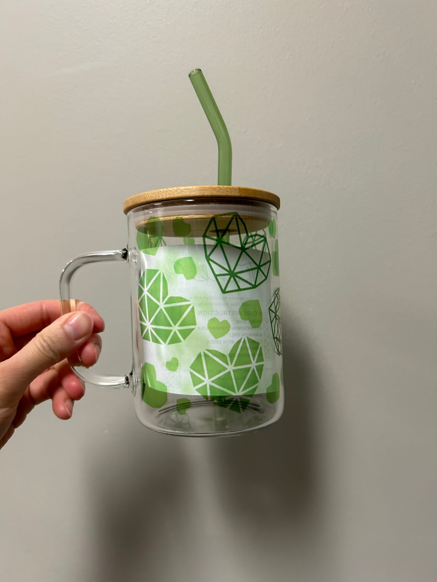 Geometric heart Glass Mug