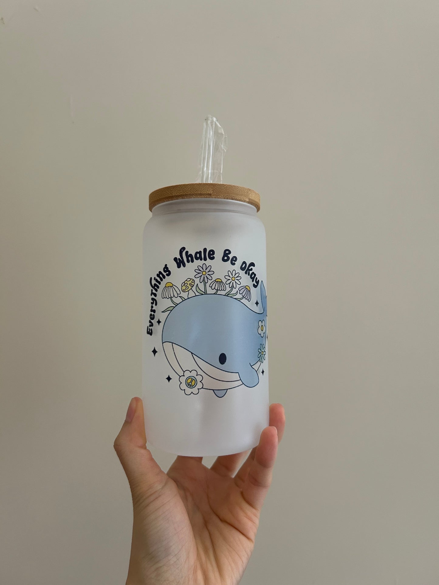 Everything whale be okay Glass Cup