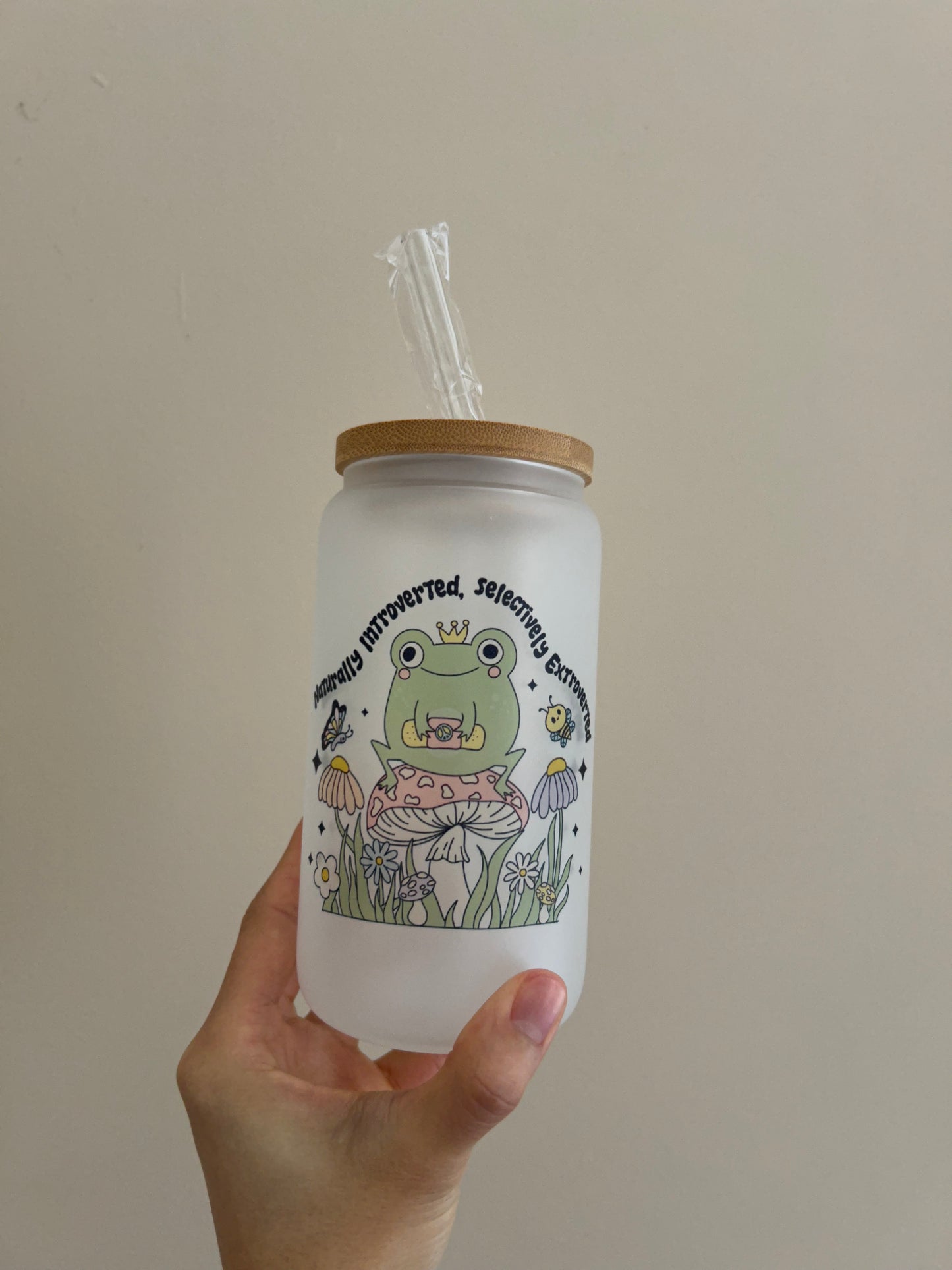 Naturally introverted, Selectively extroverted glass cup