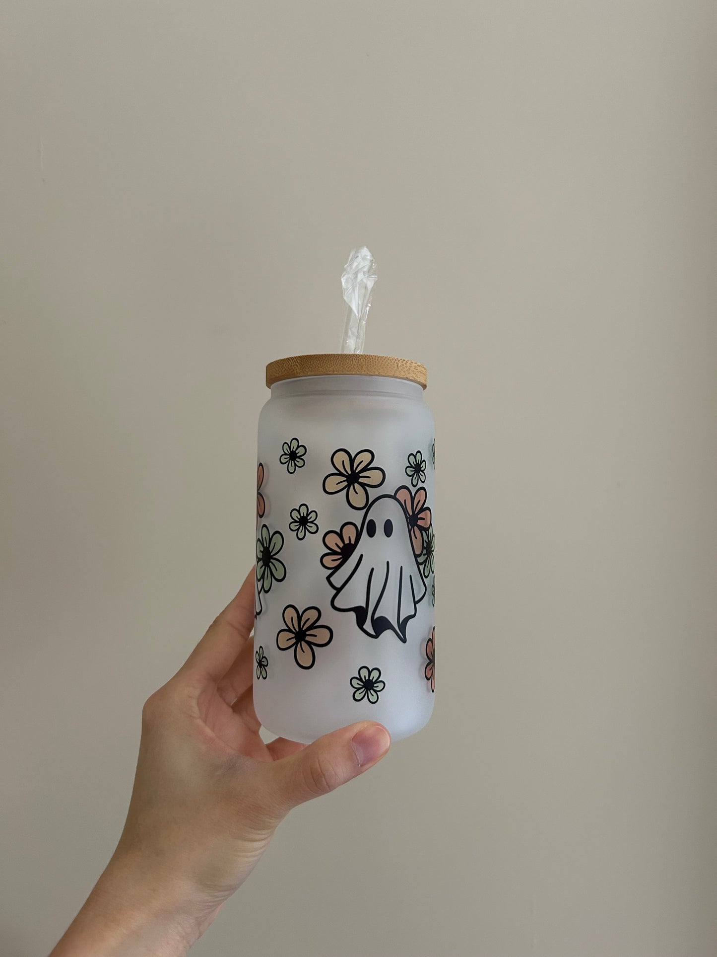 Ghost Flower Glass Cup
