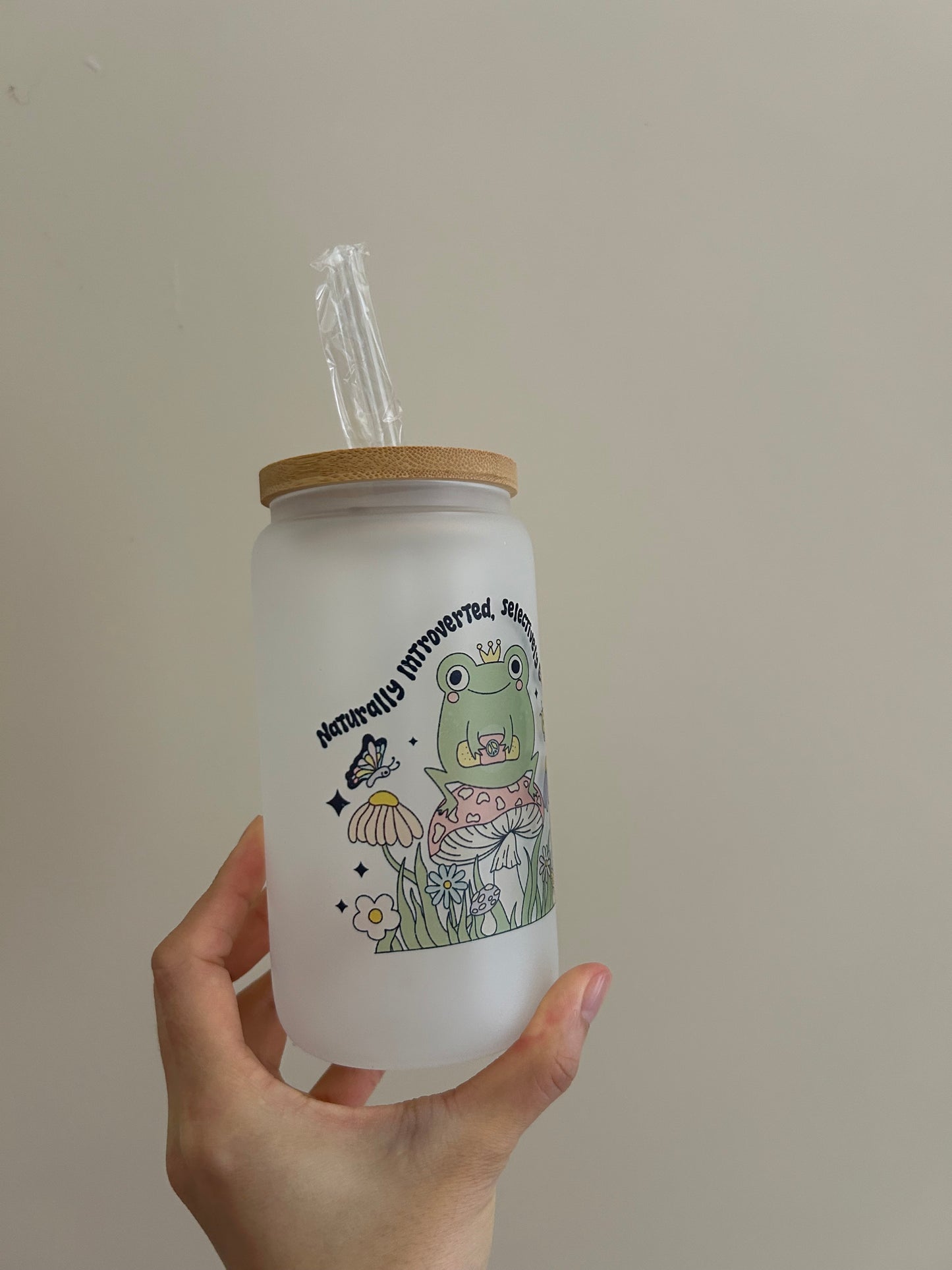 Naturally introverted, Selectively extroverted glass cup