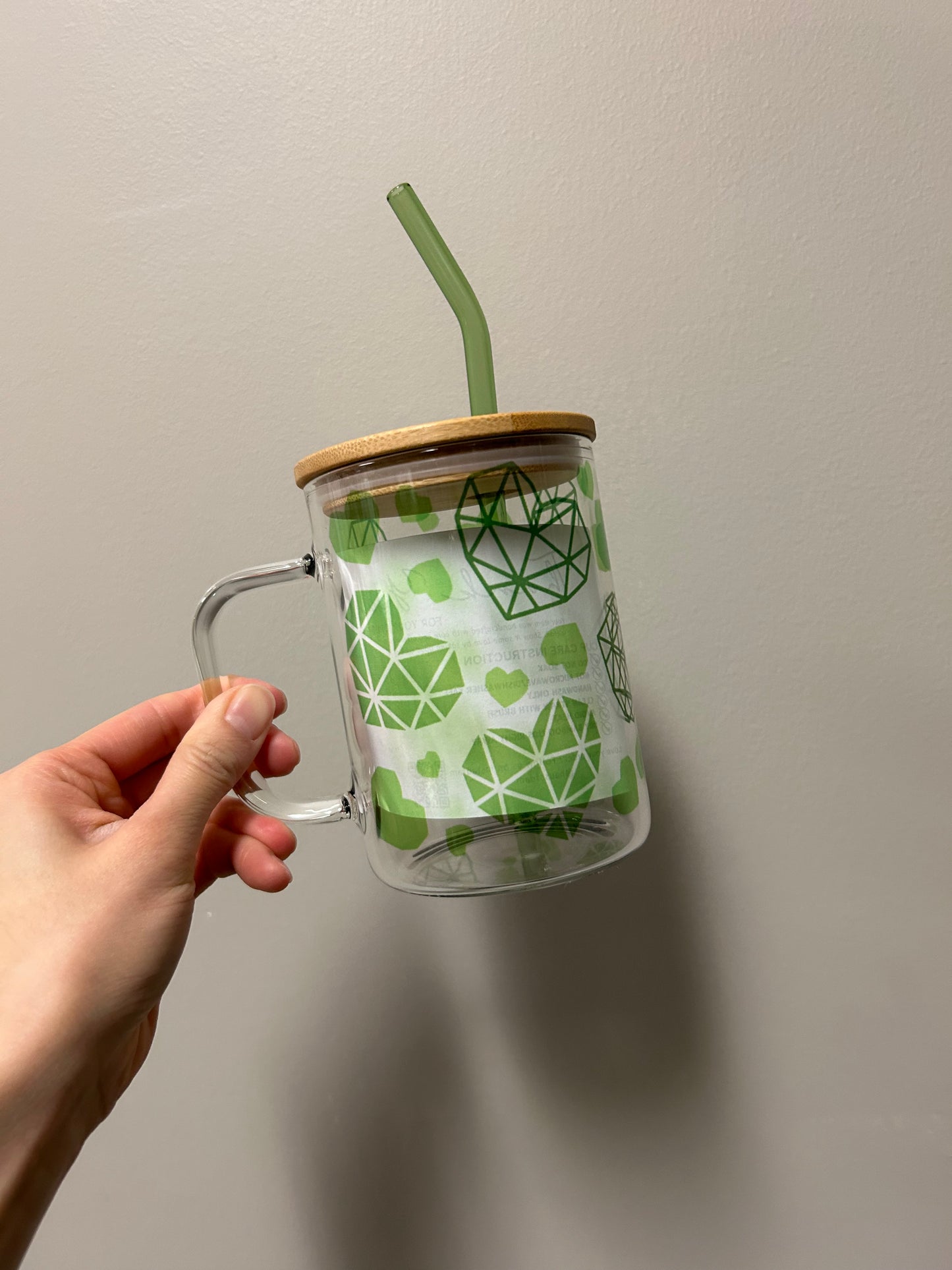 Geometric heart Glass Mug