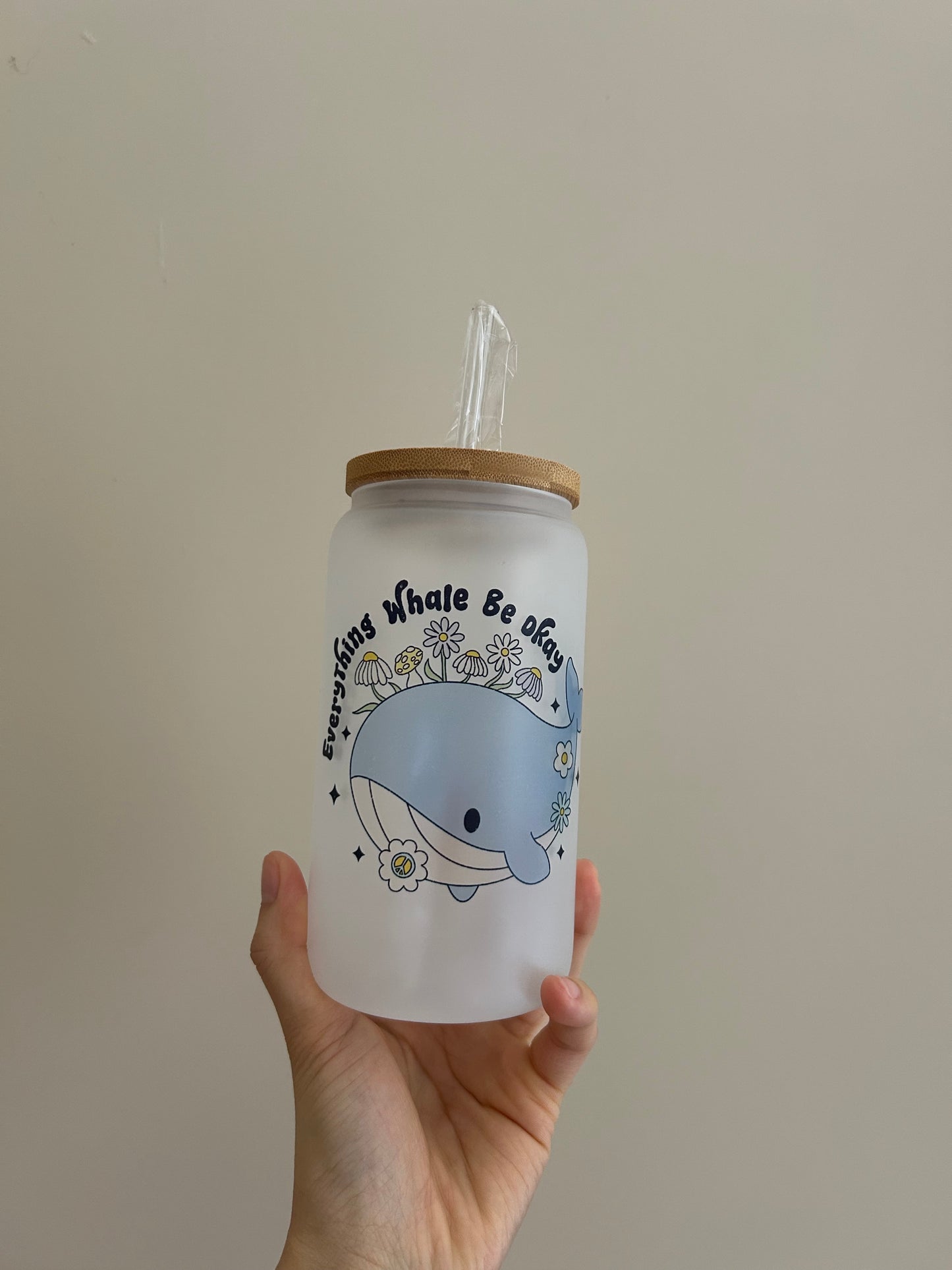 Everything whale be okay Glass Cup