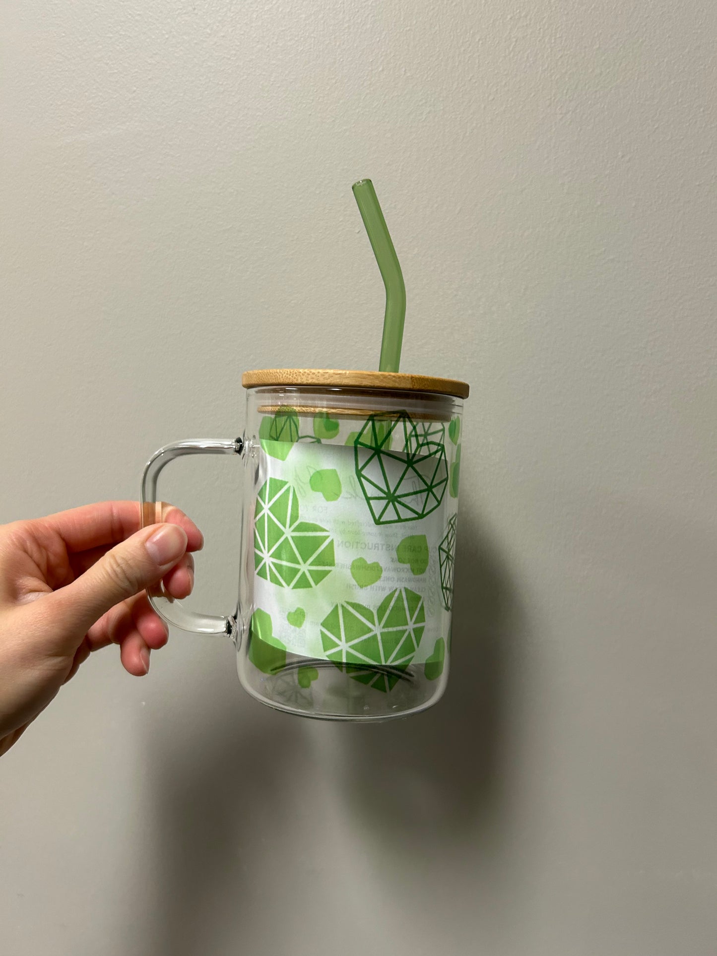 Geometric heart Glass Mug