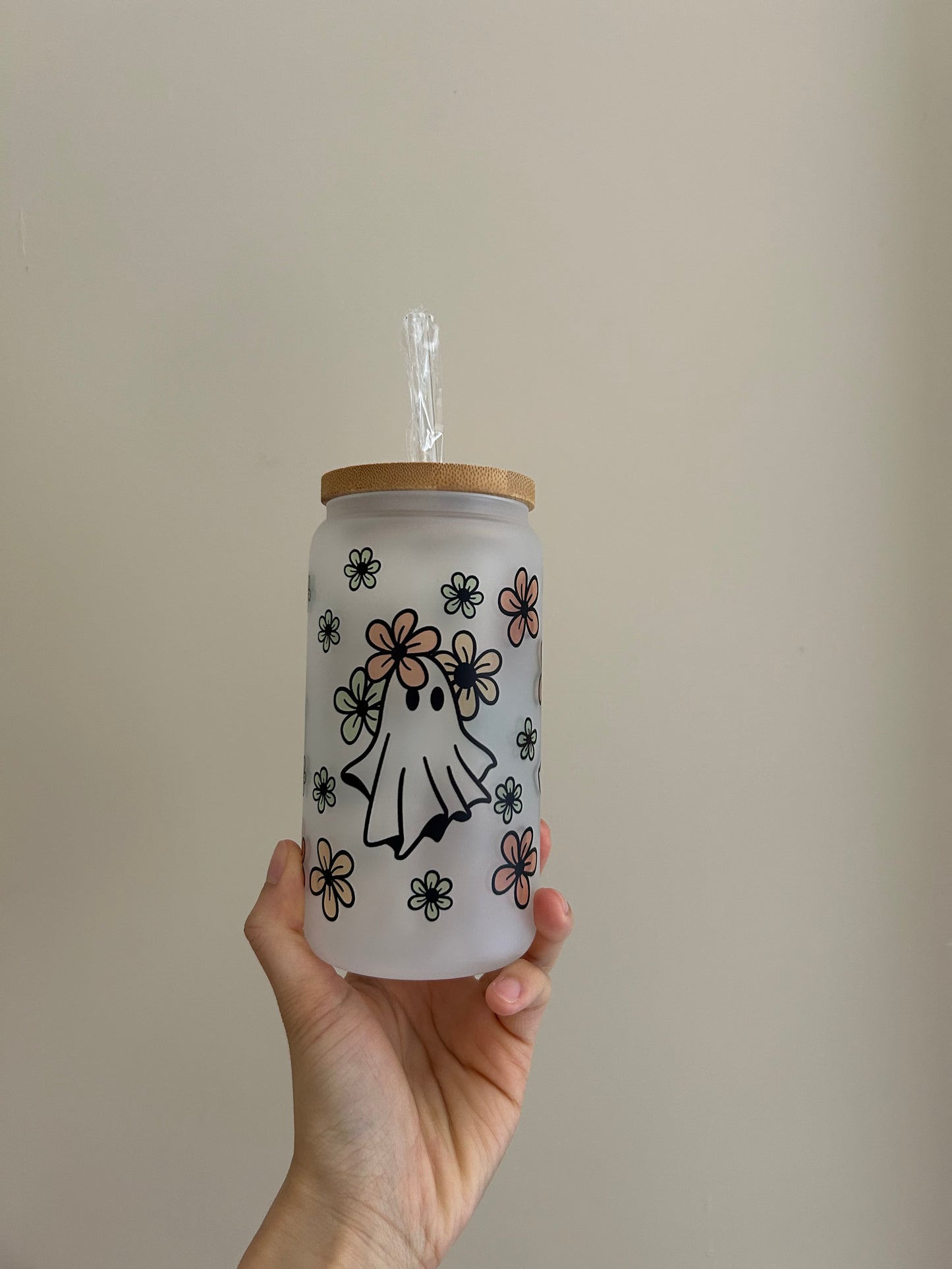 Ghost Flower Glass Cup