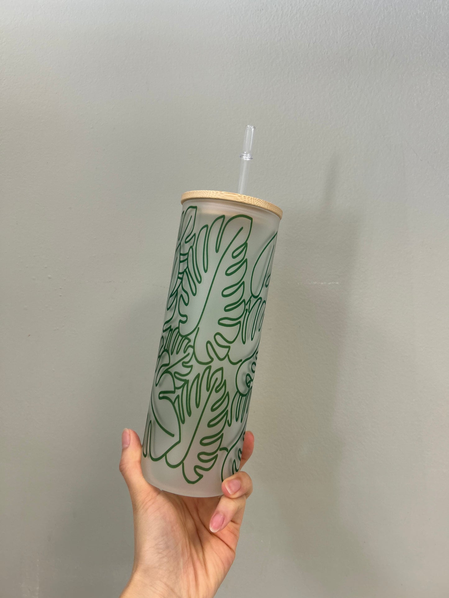Monstera Glass Cup