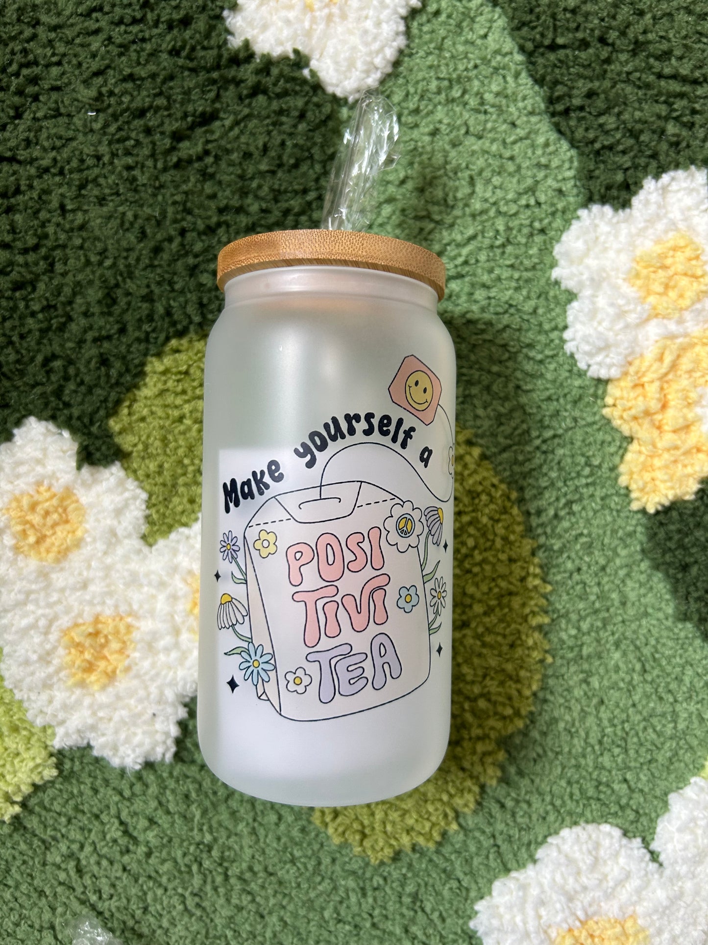 Positivitea glass cup