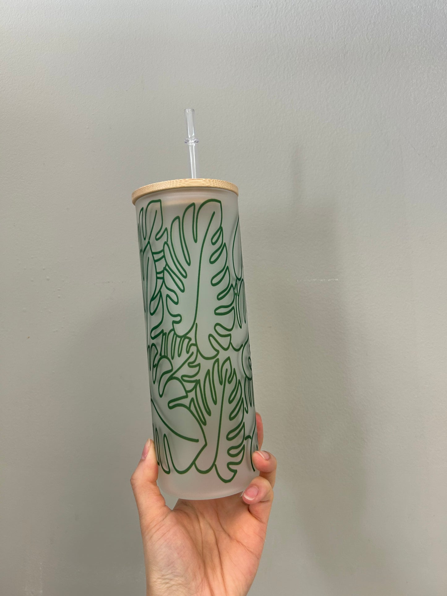 Monstera Glass Cup