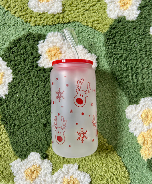 Reindeer Glass Cup