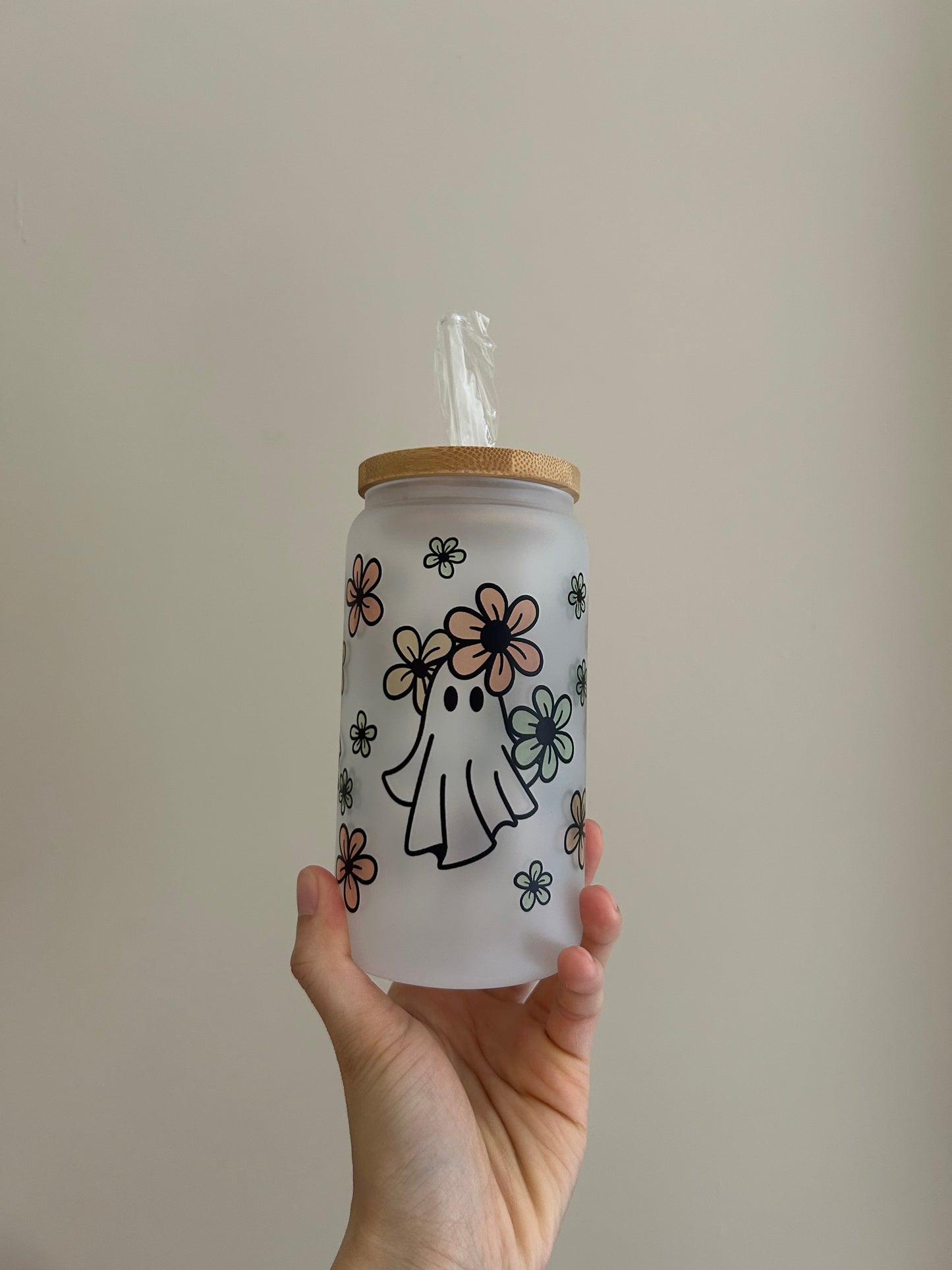 Ghost Flower Glass Cup