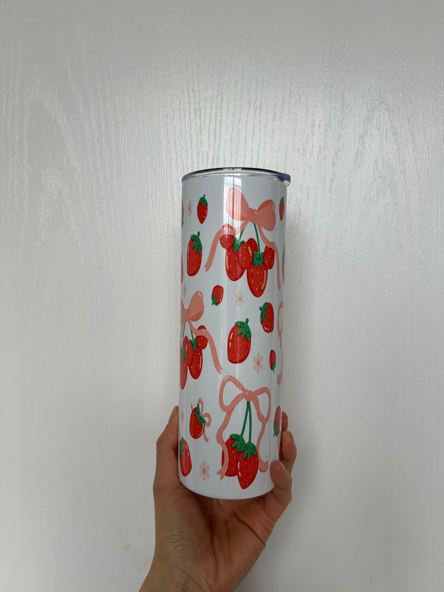 Strawberry stainless steel tumbler