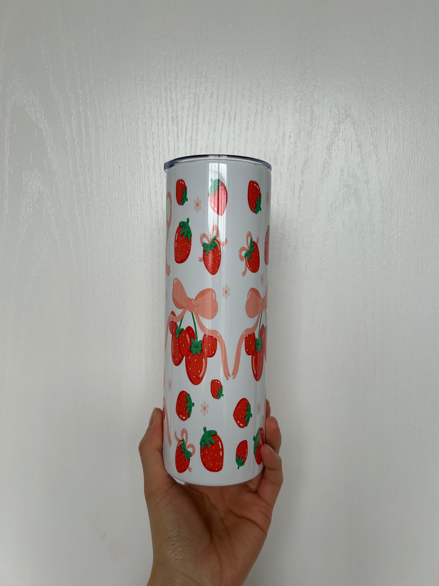 Strawberry stainless steel tumbler