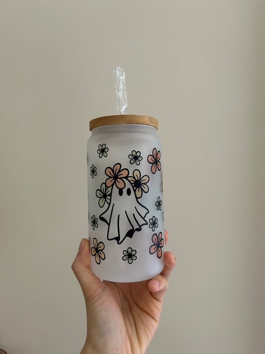 Ghost Flower Glass Cup