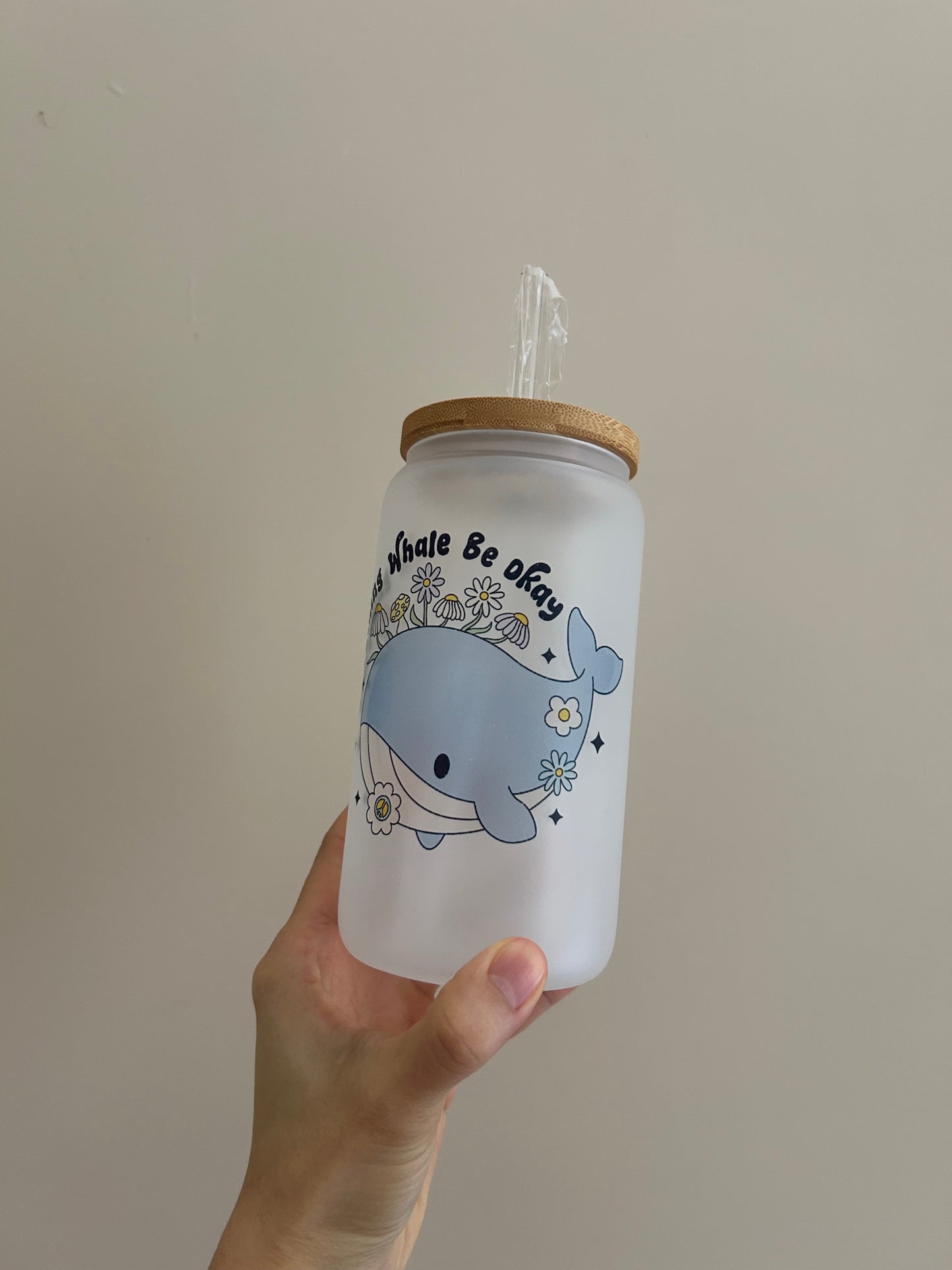 Everything whale be okay Glass Cup