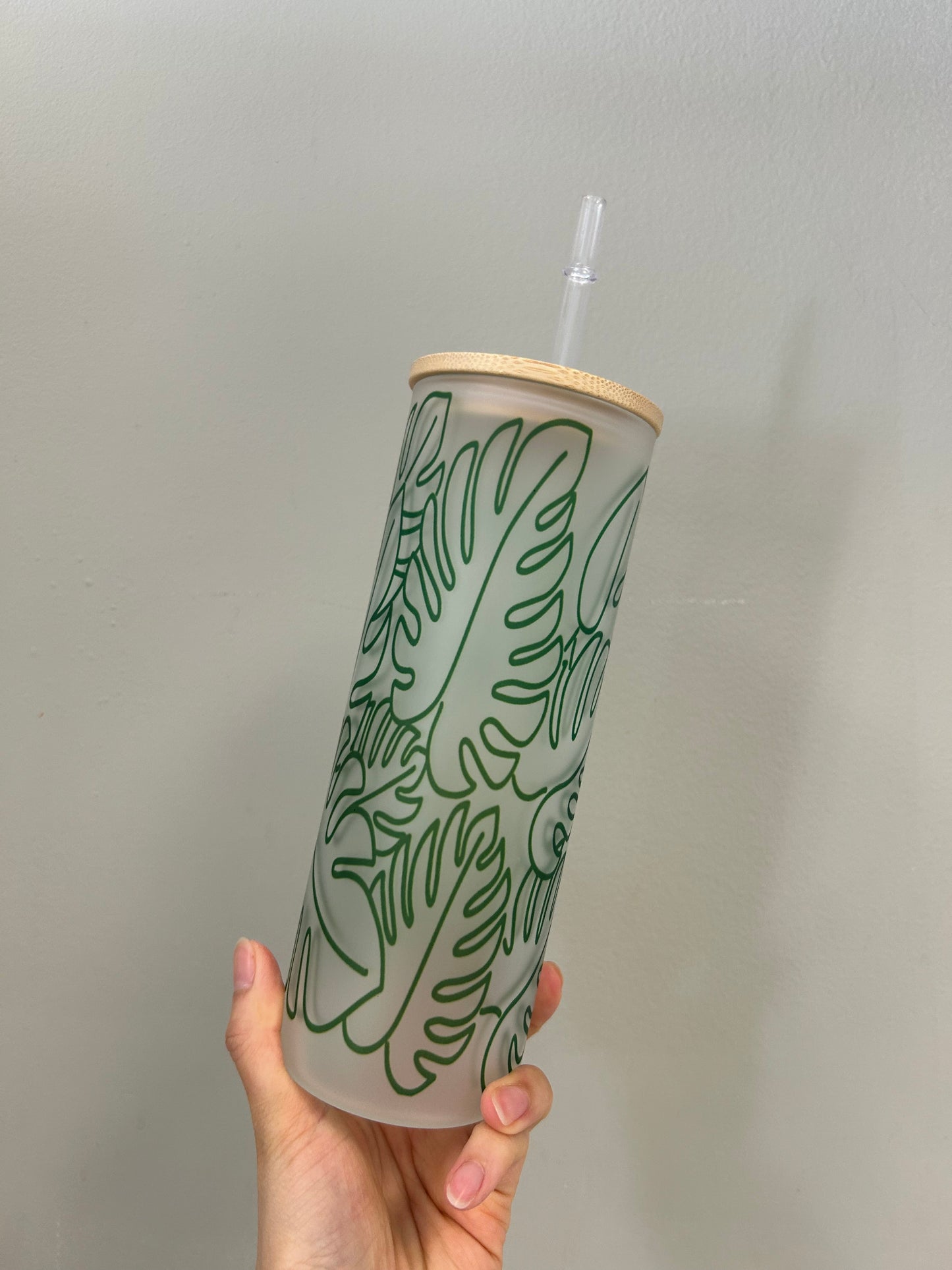 Monstera Glass Cup