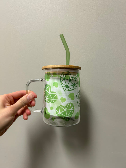 Geometric heart Glass Mug