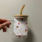 Heart Coffee Bean Glass Mug