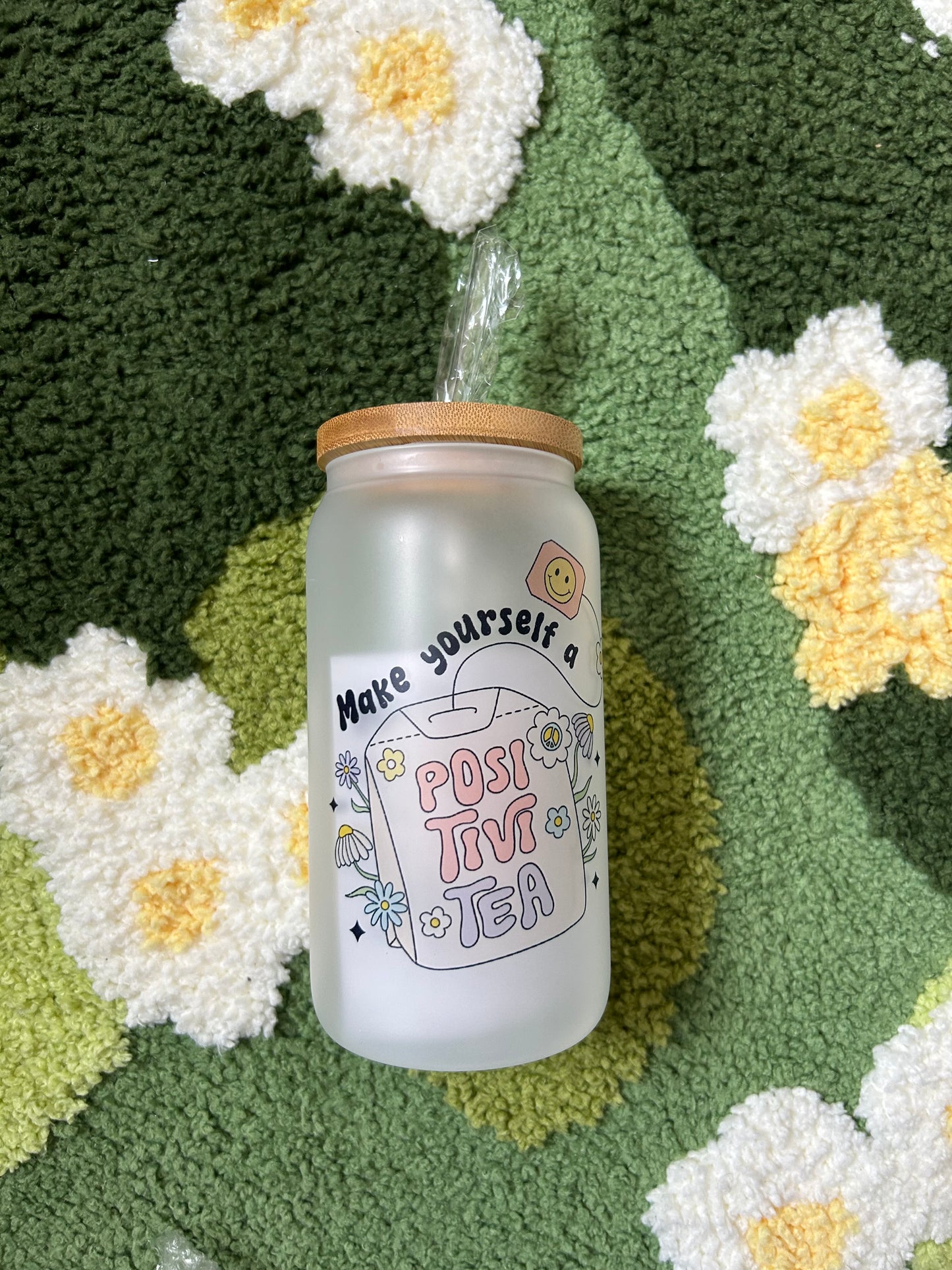 Positivitea glass cup