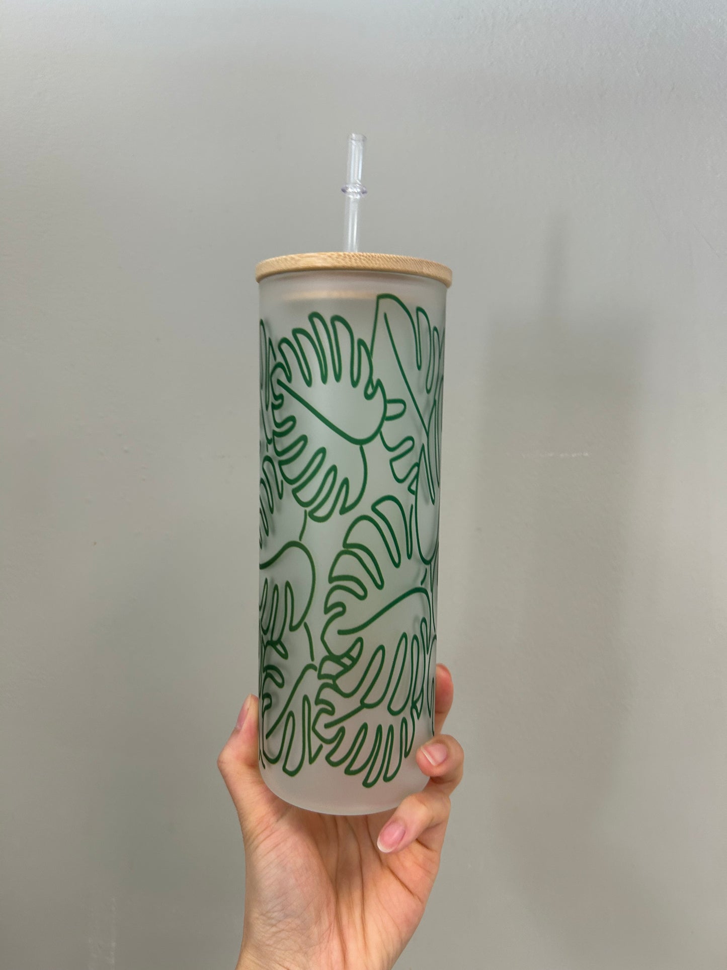 Monstera Glass Cup