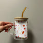 Heart Coffee Bean Glass Mug