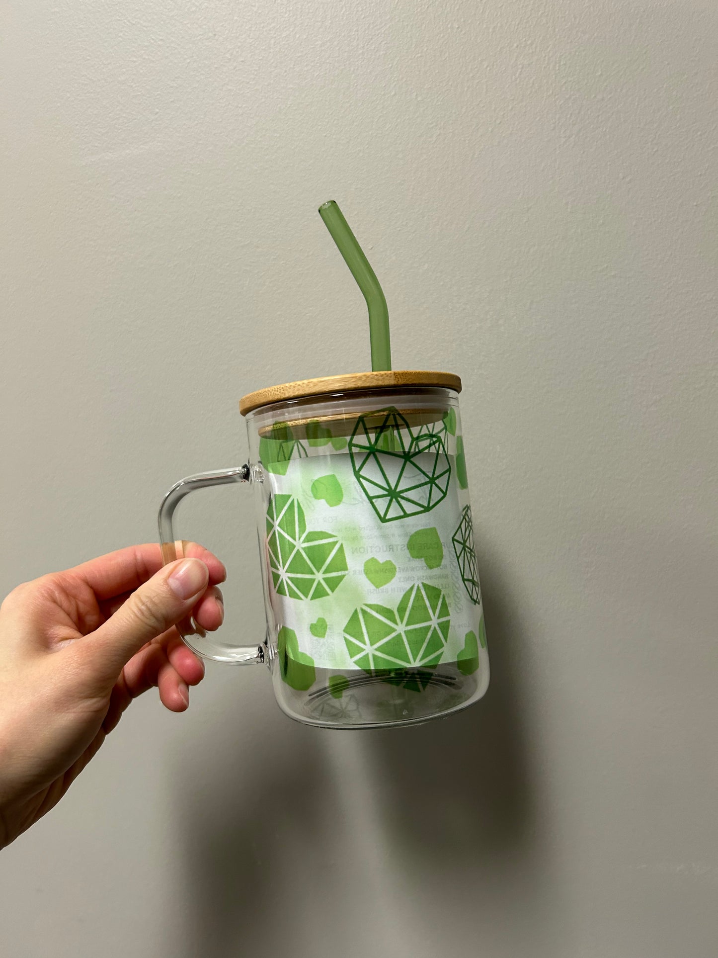 Geometric heart Glass Mug