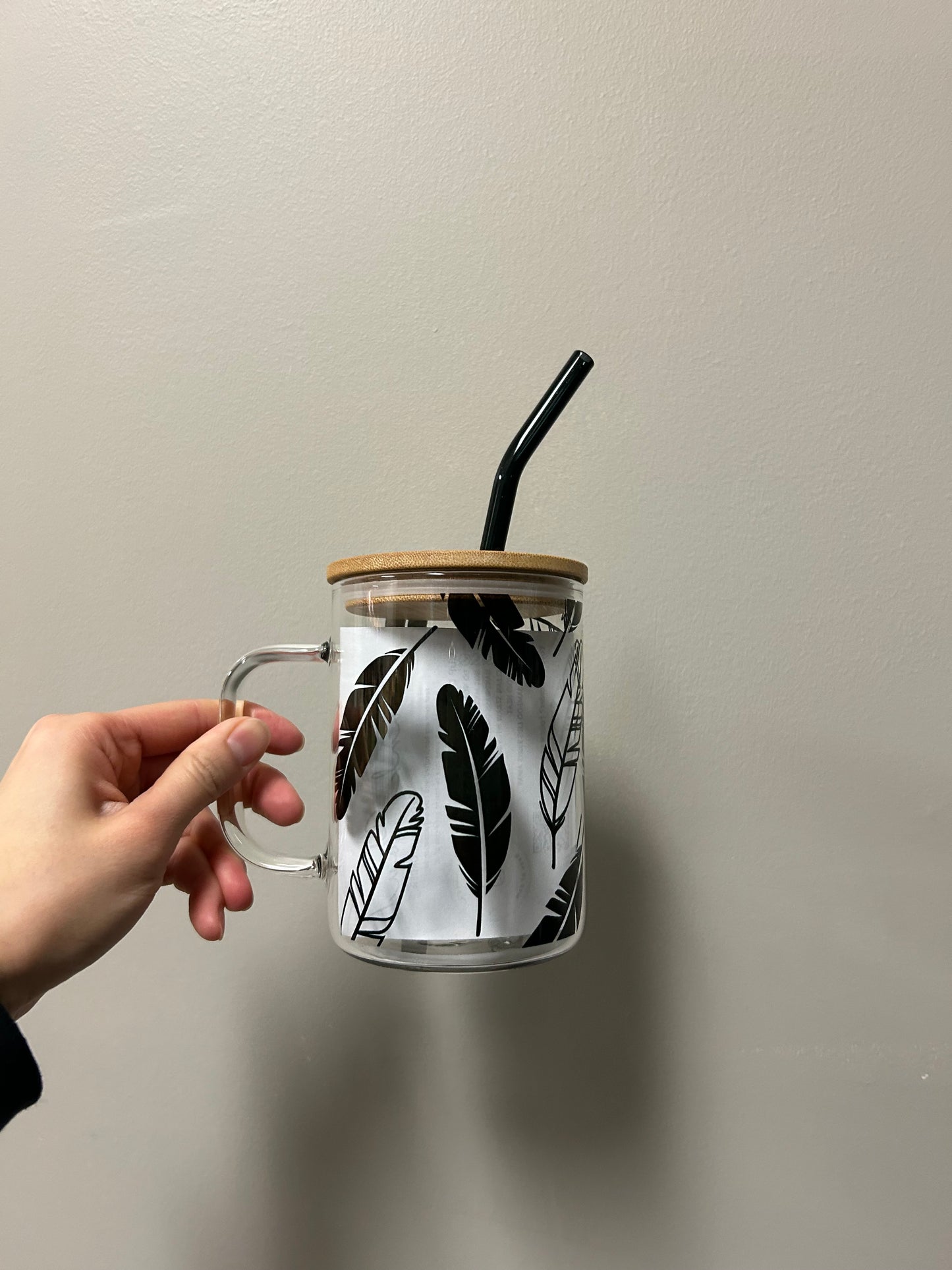 Feather Glass Mug