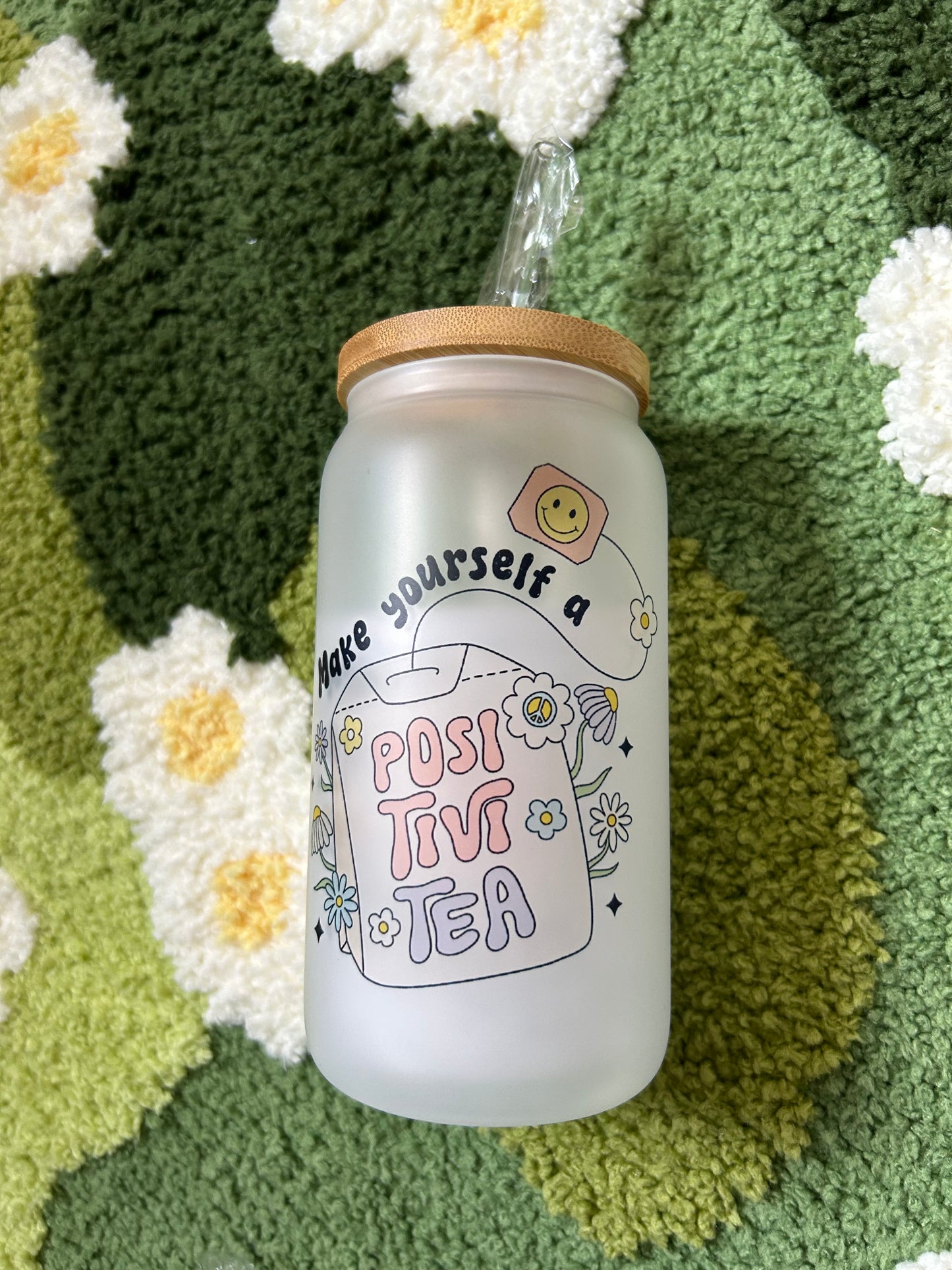 Positivitea glass cup