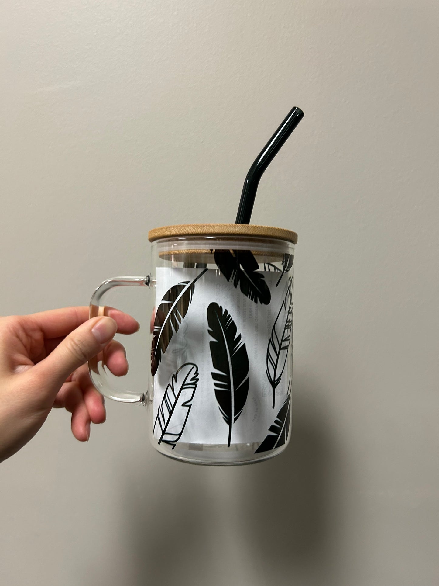 Feather Glass Mug