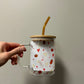 Heart Coffee Bean Glass Mug