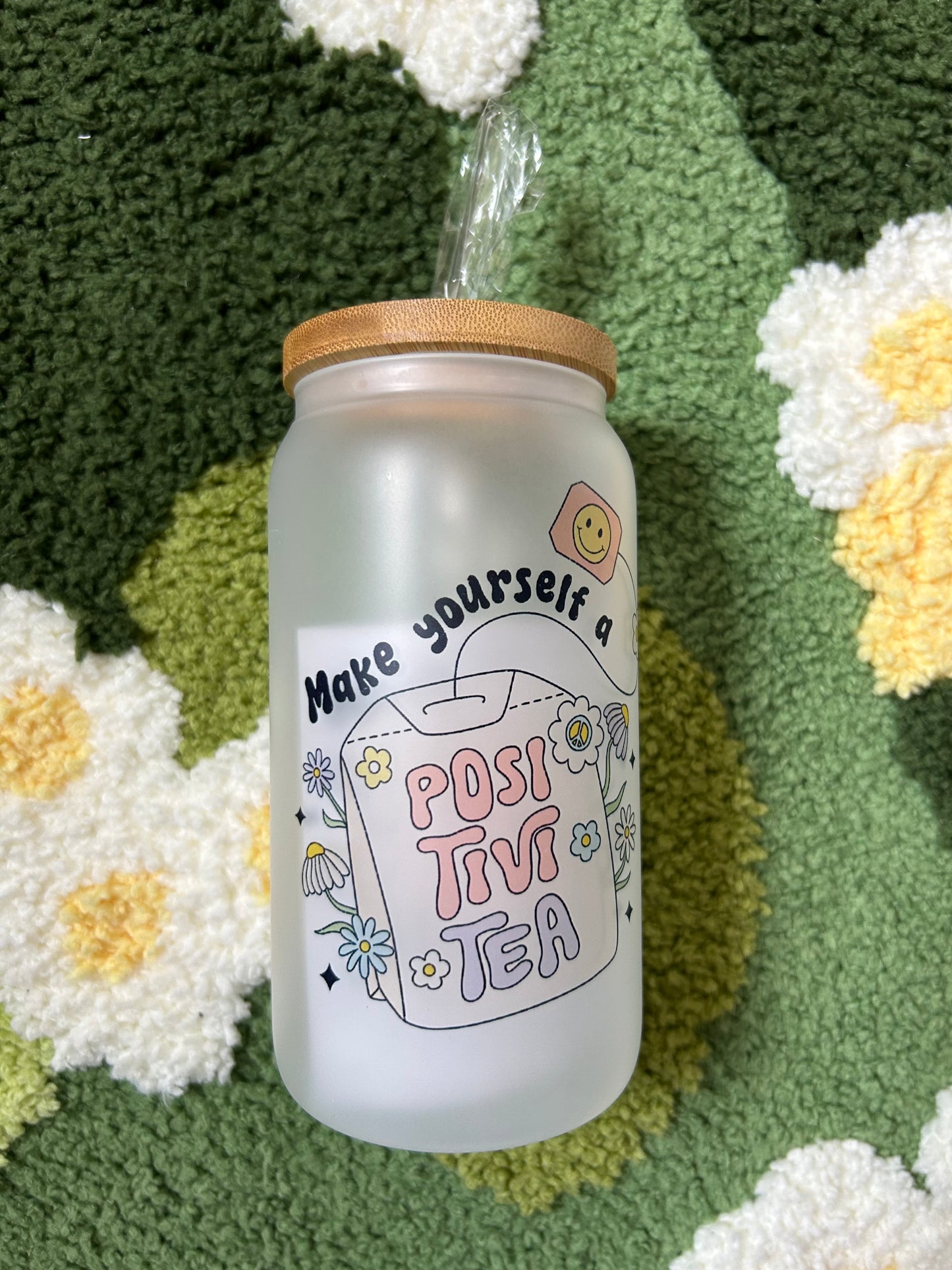Positivitea glass cup