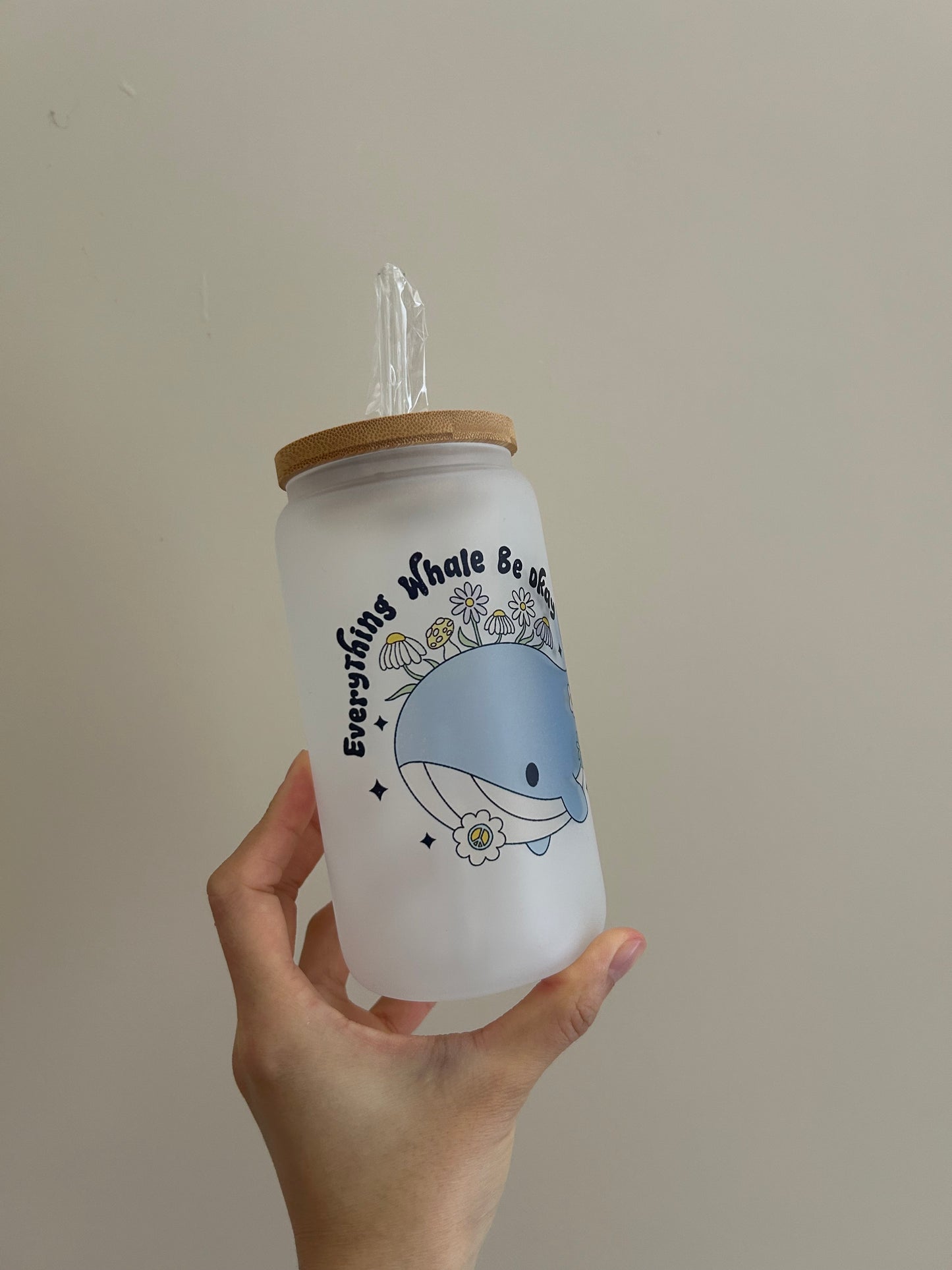Everything whale be okay Glass Cup