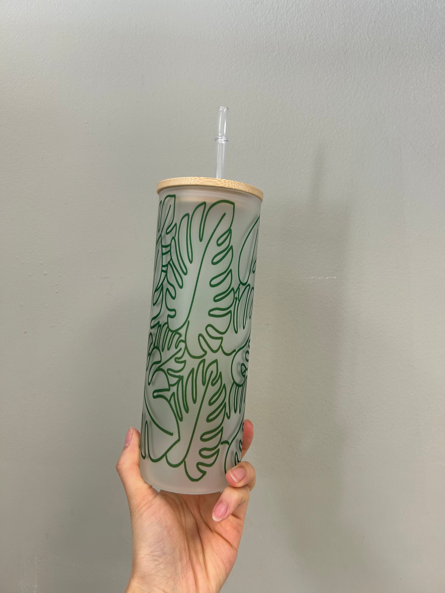 Monstera Glass Cup