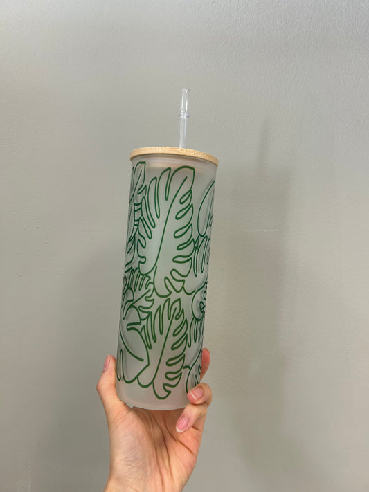 Monstera Glass Cup