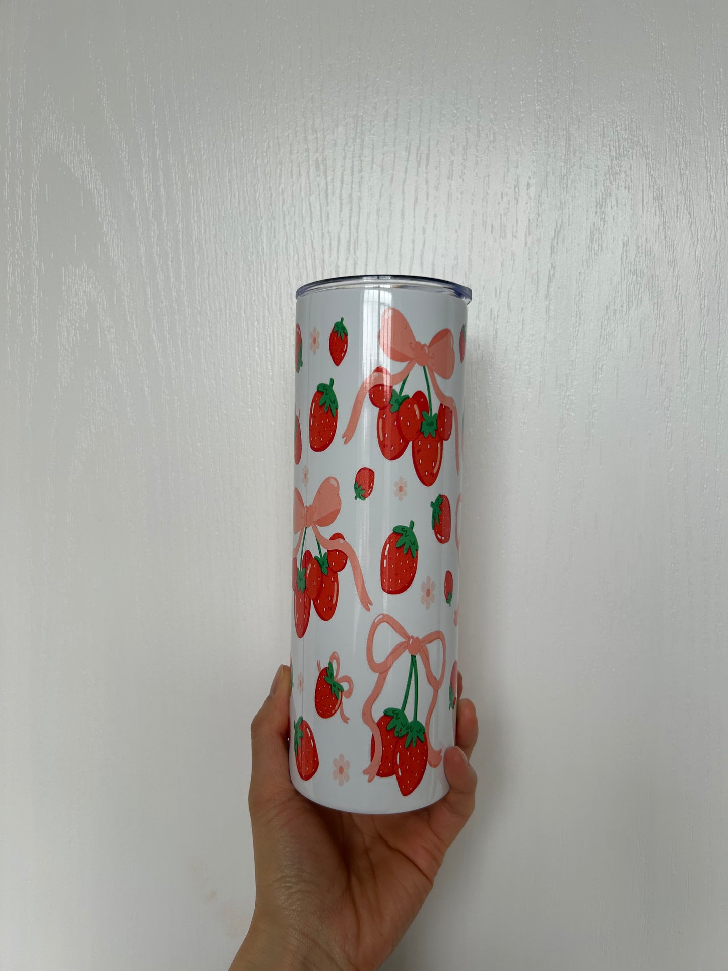 Strawberry stainless steel tumbler