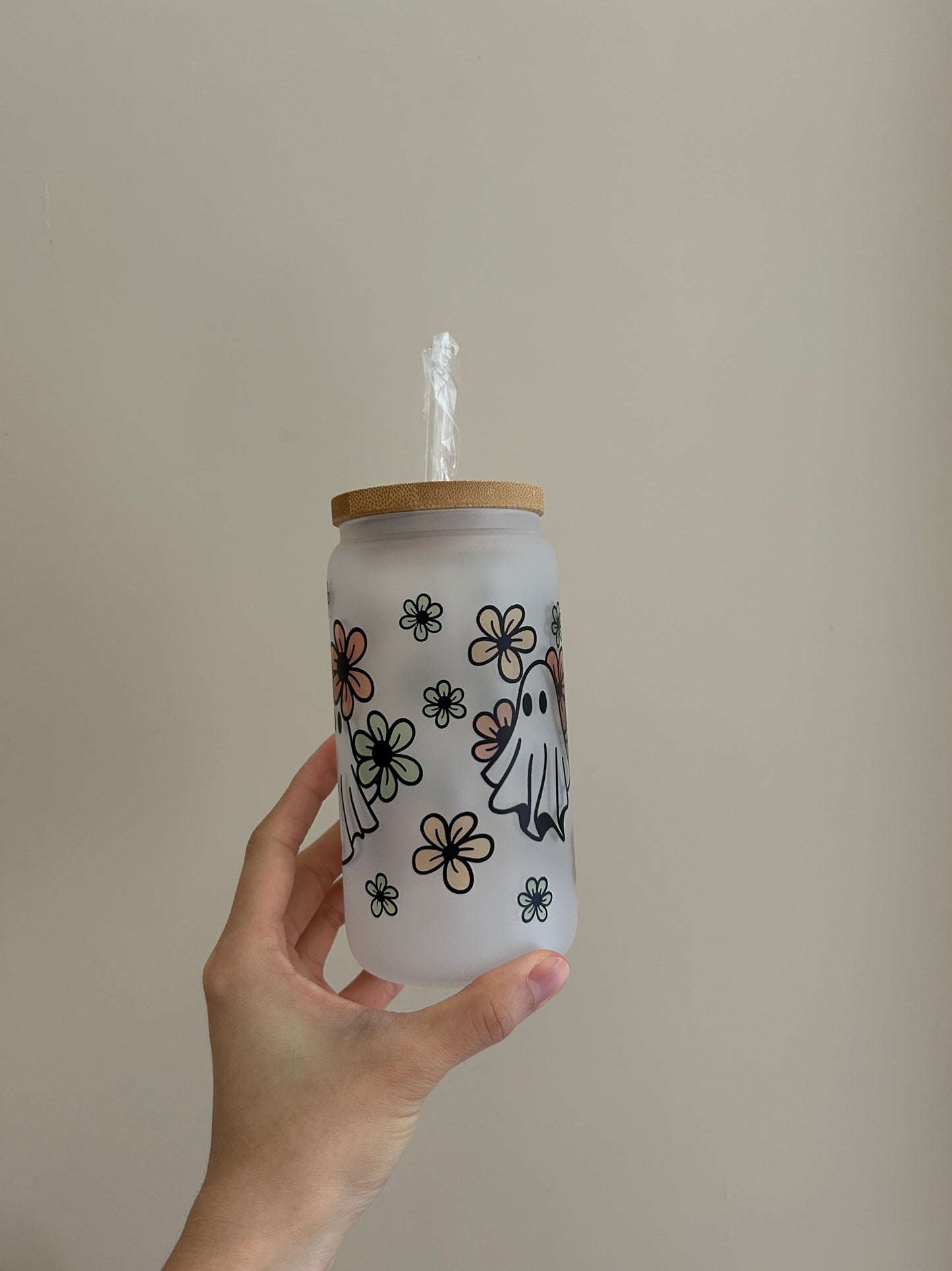 Ghost Flower Glass Cup